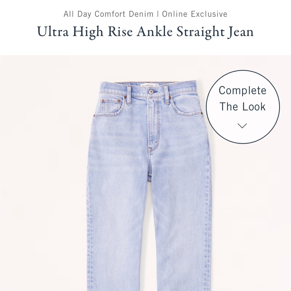 Abercrombie Ultra High Rise Ankle Straight Jeans